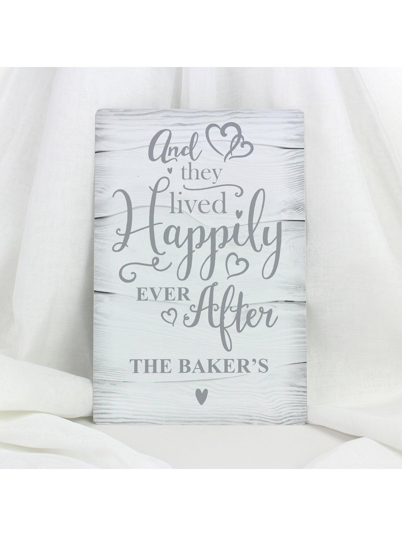 Image 2 of 2 of The Personalised Memento Company Personalised Happily Ever After Metal Sign
