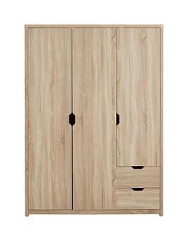 Product photograph of Very Home Aspen 3 Door 2 Drawer Wardrobe from very.co.uk