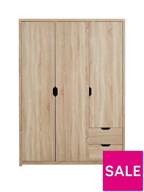 front image of very-home-aspen-3-door-2-drawer-wardrobe