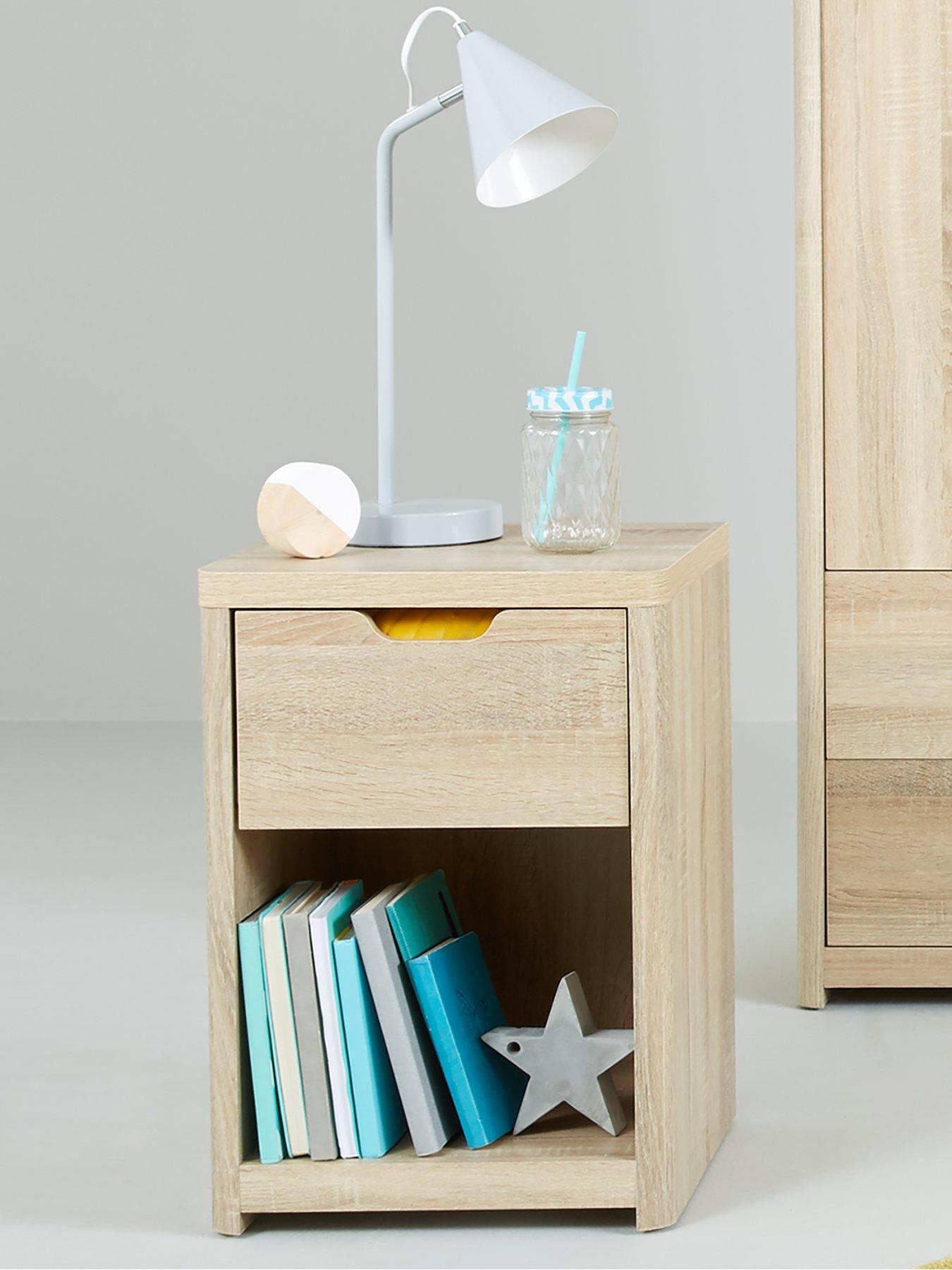 Product photograph of Very Home Aspen 1 Drawer Bedside Chest - Oak Effect from very.co.uk