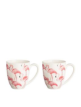 Product photograph of Price Kensington Pink Flamingo Mugs Ndash Set Of 2 from very.co.uk