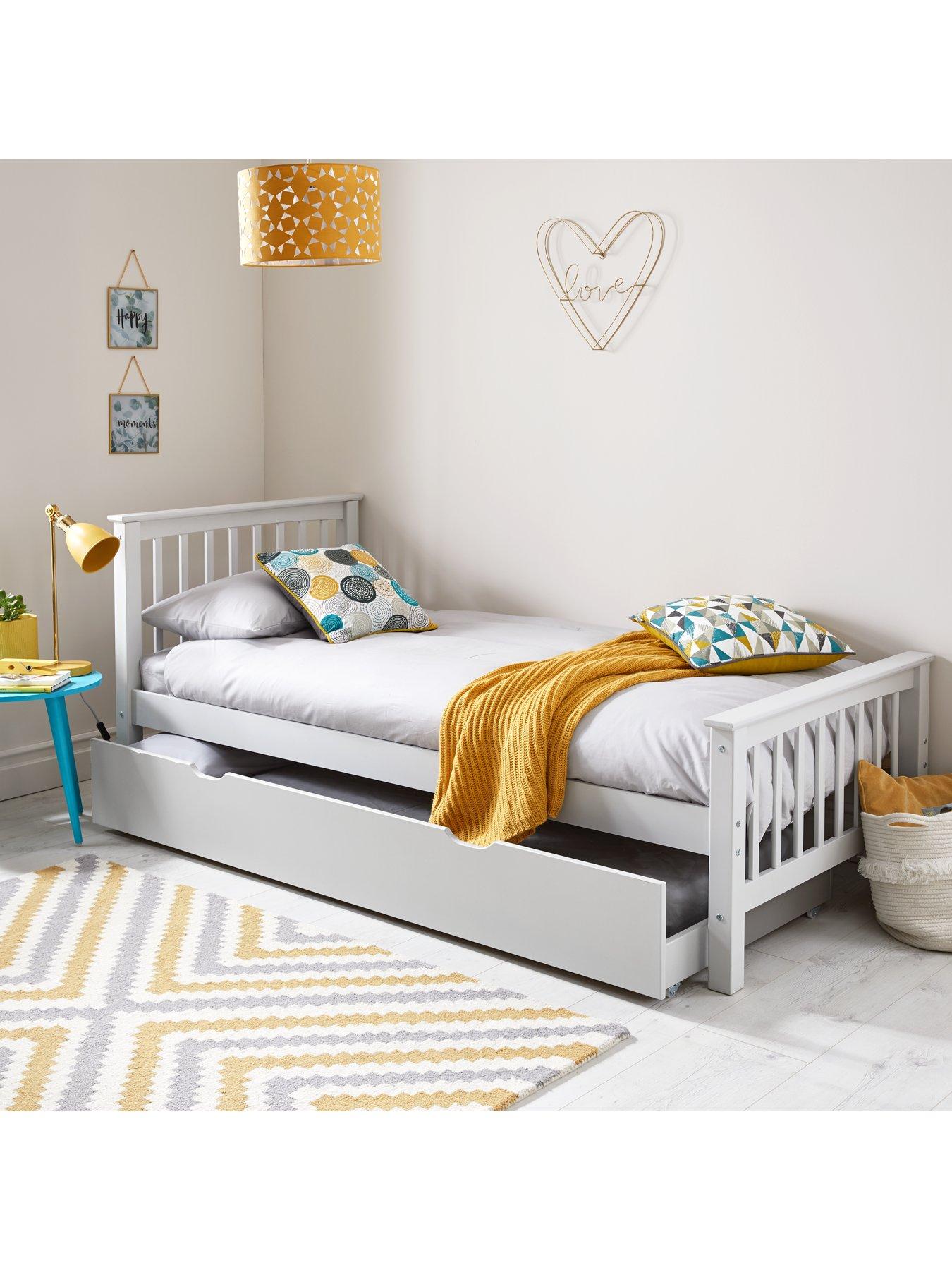 childrens white single bed