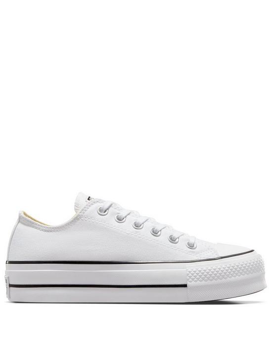front image of converse-womens-lift-ox-trainers-whiteblack