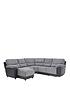  image of sienna-fabricfaux-leather-left-hand-manual-recliner-corner-chaise-sofa