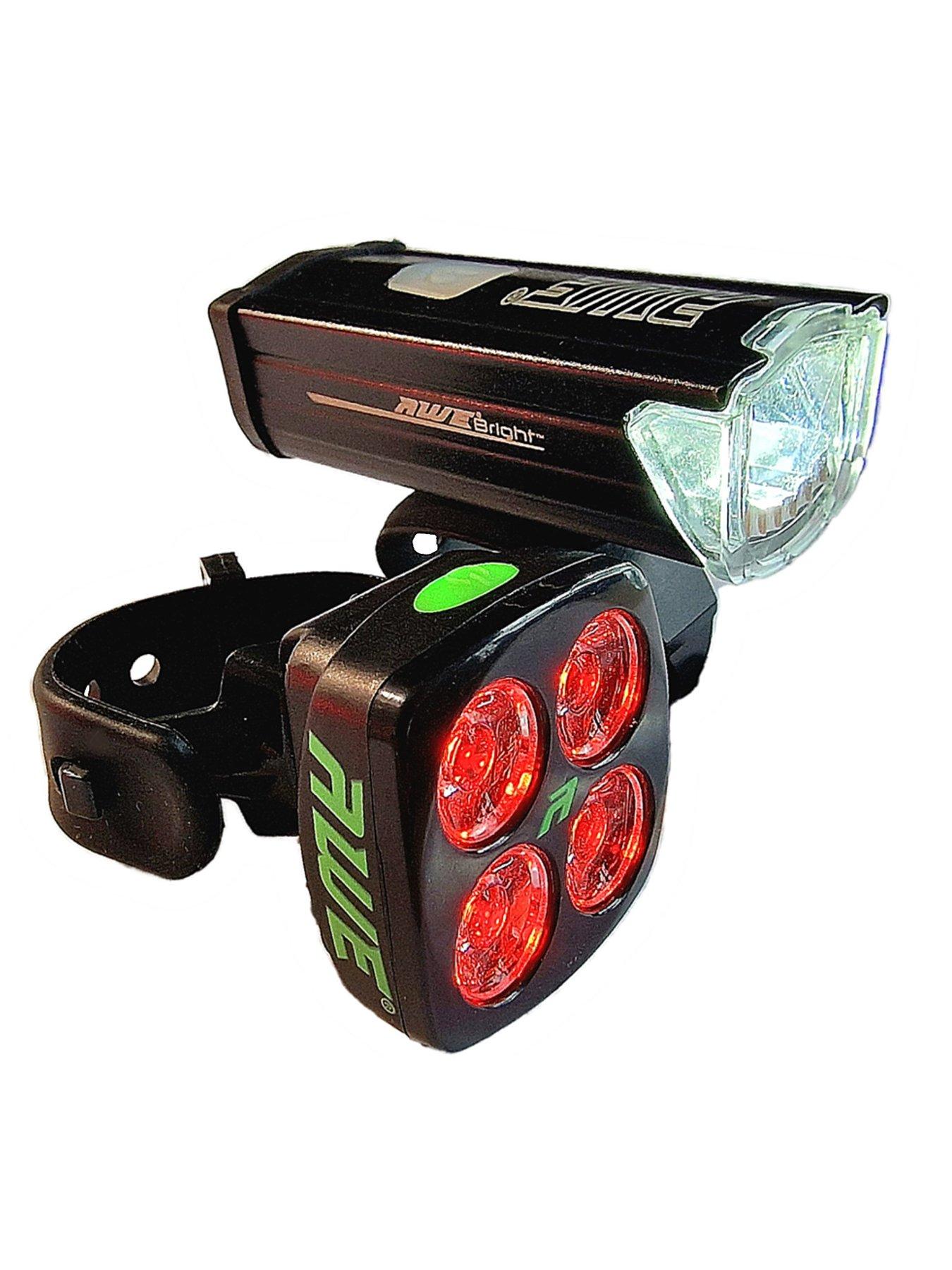 Image 2 of 6 of AWE AWEBright USB Rechargeable Bicycle Light Set 340 Lumens