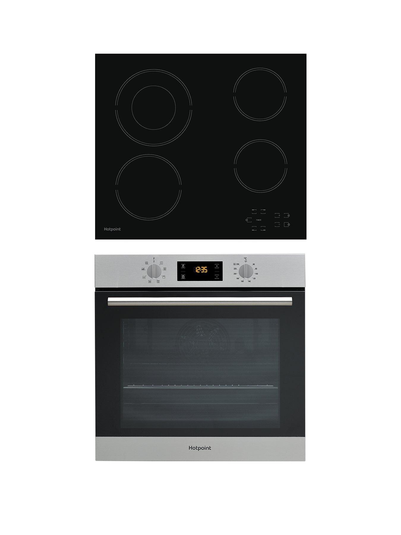 Hotpoint Sa2540Hix 60Cm Built-In Single Electric Oven And Hr612Ch Ceramic Hob - Stainless Steel/Black