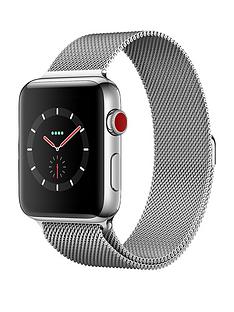 Apple Watch Series 3 (GPS + Cellular), 42mm Stainless Steel Case with Milanese Loop