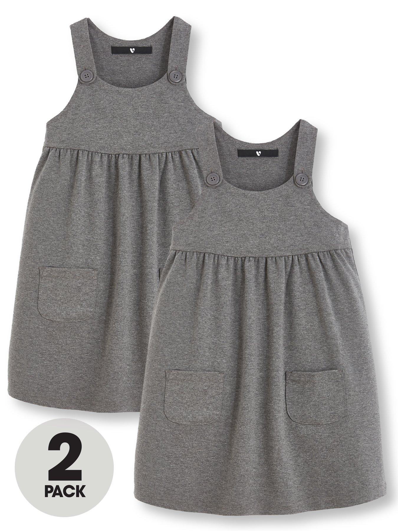 V By Very Girls 2 Pack Jersey School Pinafore Dresses review