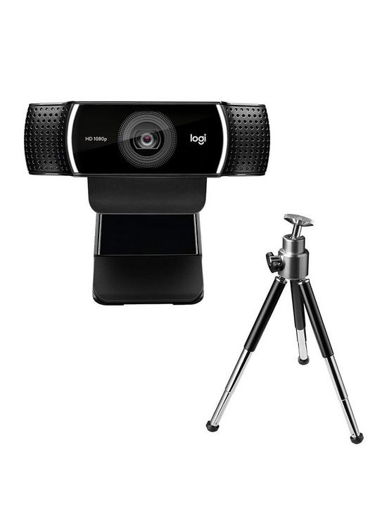 front image of logitech-c922-pro-stream-webcam-with-microphone-full-hd-1080p-at-30fps--nbspblack