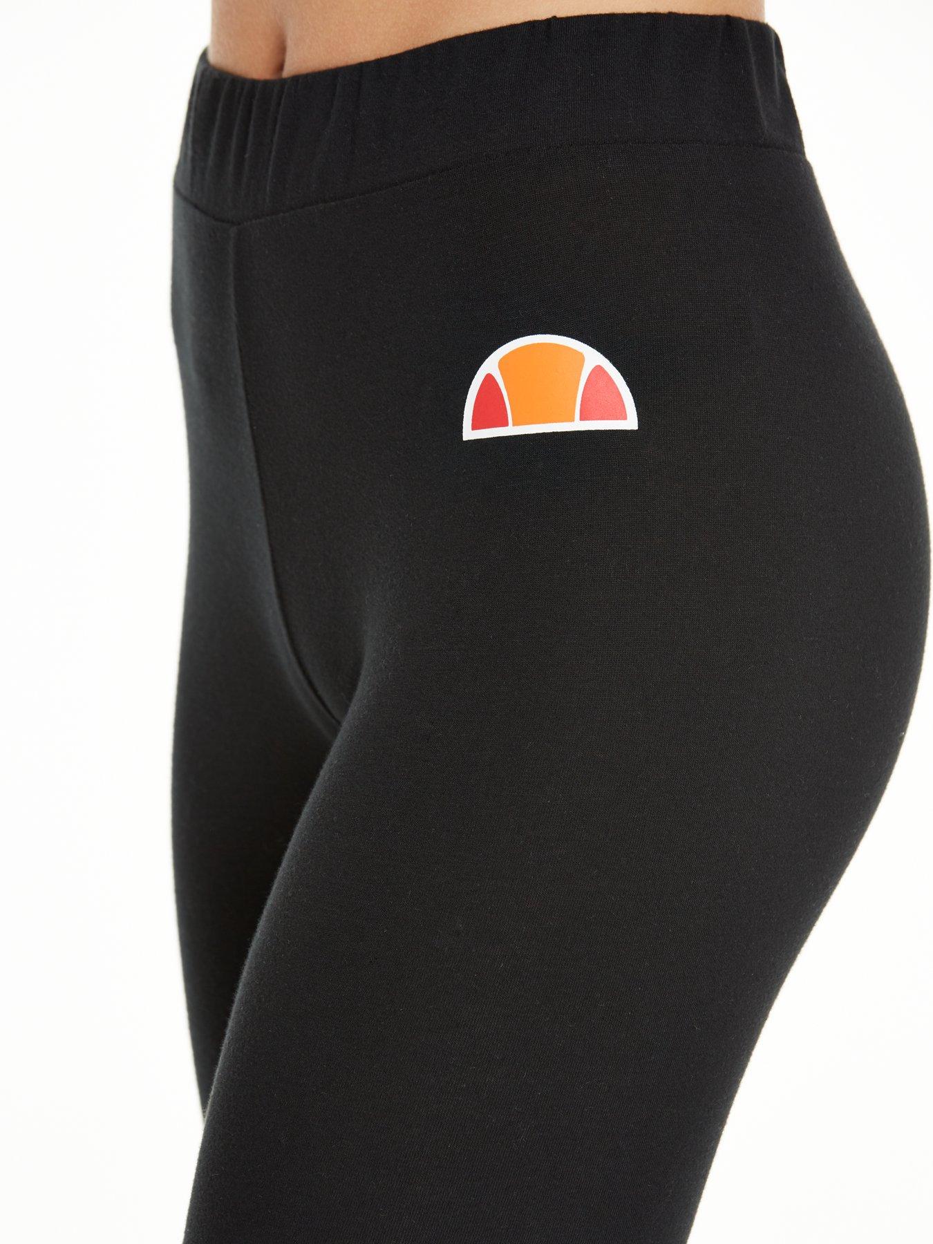 Solos 2 cotton mix leggings with logo print on the leg, black, Ellesse
