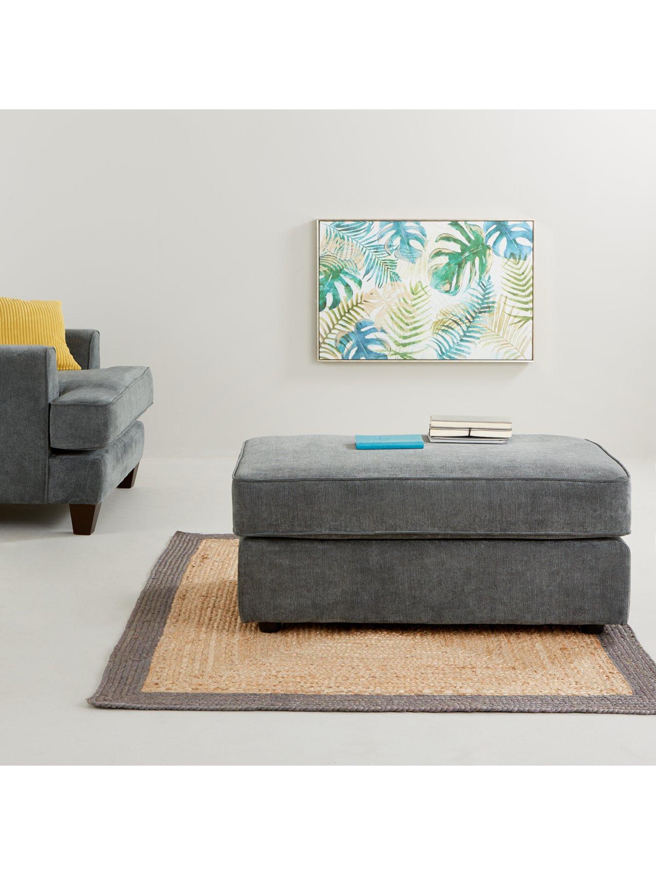 Product photograph of Very Home Camden Fabric Footstool from very.co.uk
