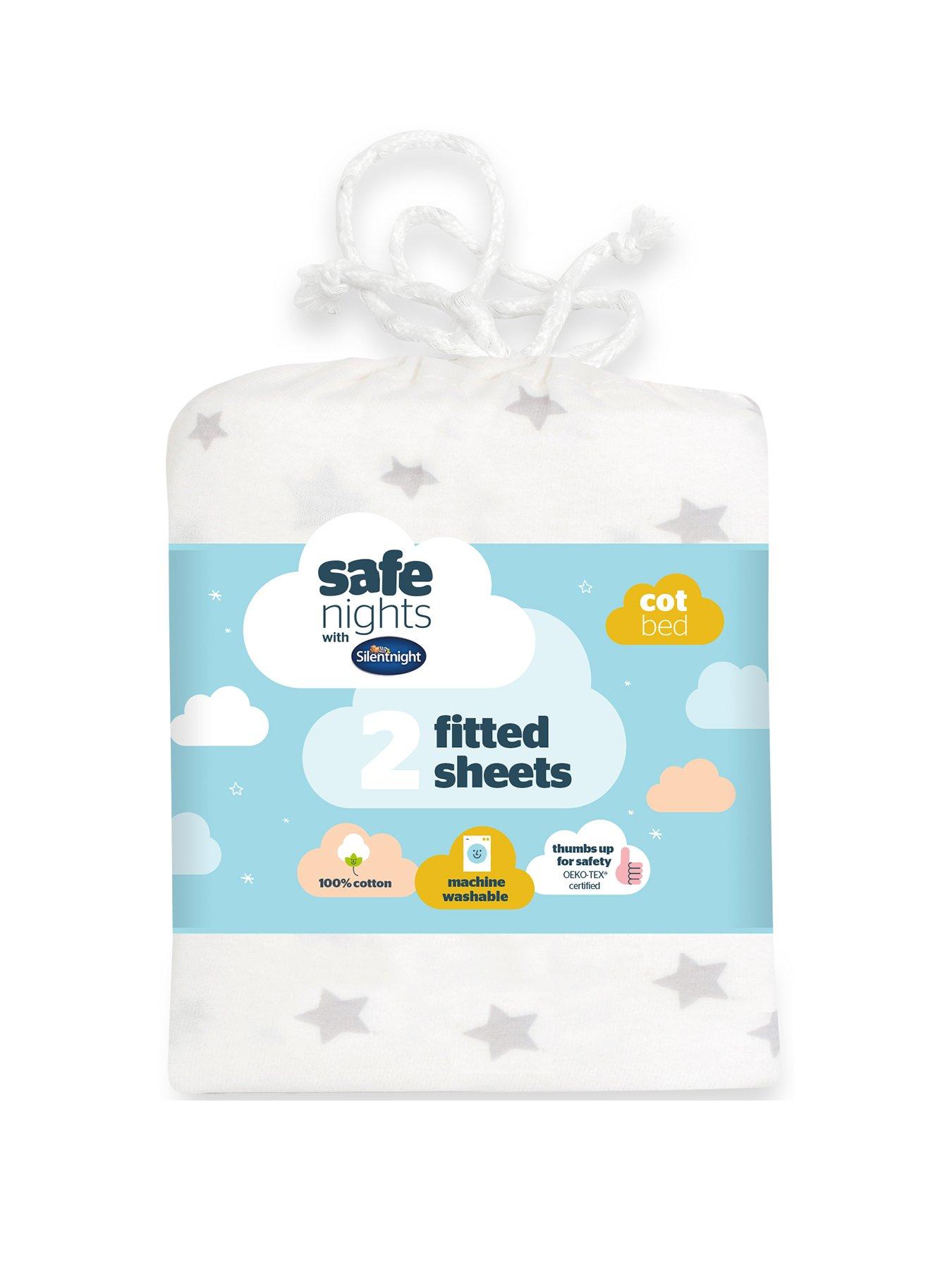 2x Printed Cot Bed Fitted Sheets 100/% Cotton Jersey Unicorn Teddy 140x70 cm
