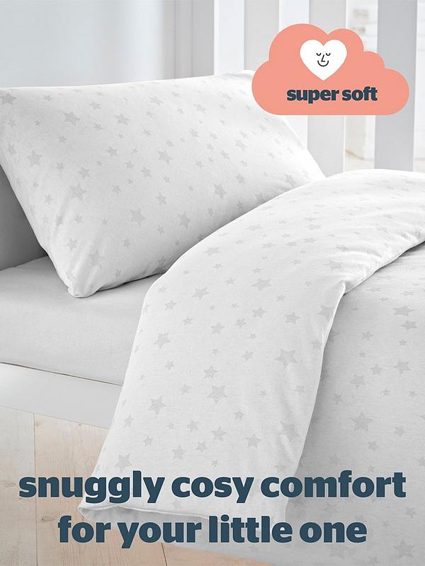 White Silentnight Safe Nights Alphabet Cot Bed Duvet Cover and Pillowcase Set 