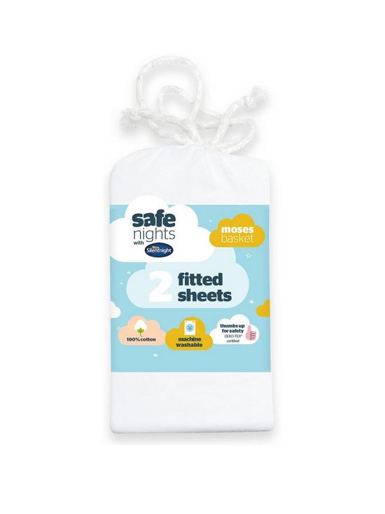 front image of silentnight-safe-nights-2-x-fitted-sheets-moses-basket