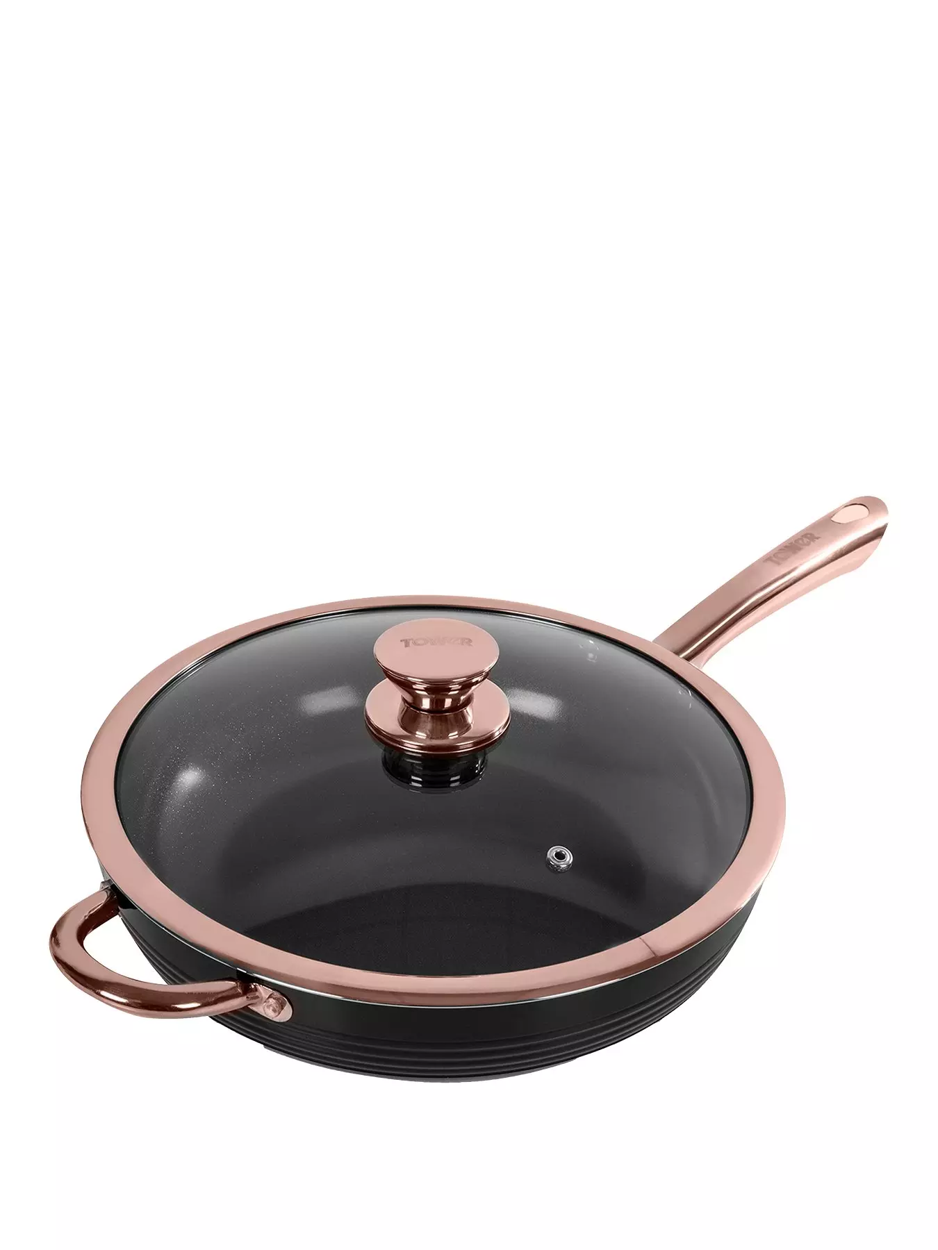  Tower Rose Gold Frying Pan Set 24 and 28 cm, Non Stick and Easy  to Clean, White, 2 Piece : Home & Kitchen