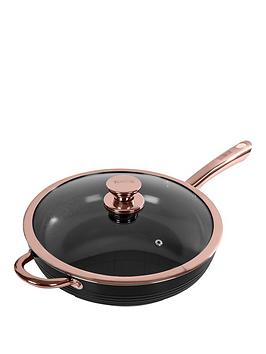 Product photograph of Tower Linear Rose Gold 28 Cm Saut Eacute Pan In Black from very.co.uk