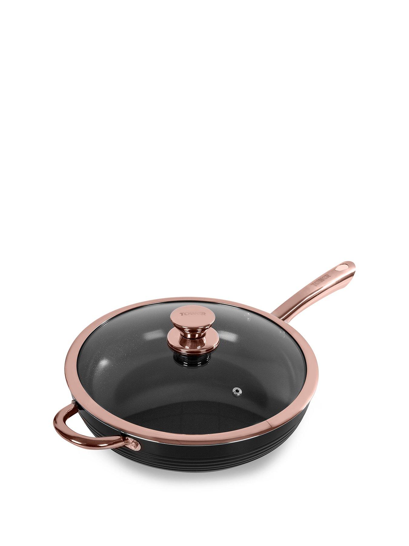 Image 2 of 4 of Tower Linear Rose Gold 28 cm Saut&eacute; Pan in Black