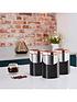  image of tower-linear-rose-gold-set-of-3-storage-canisters-ndash-black