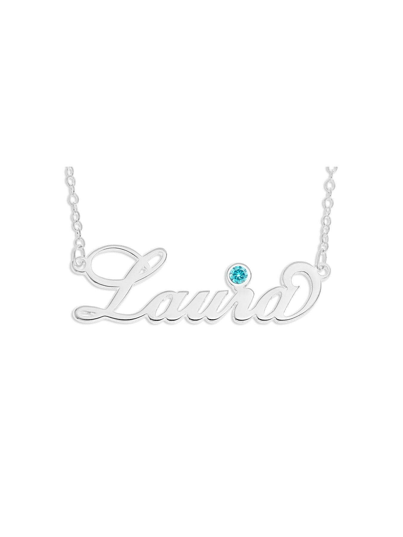 The Love Collection Sterling Silver Personalised Birthstone Necklace