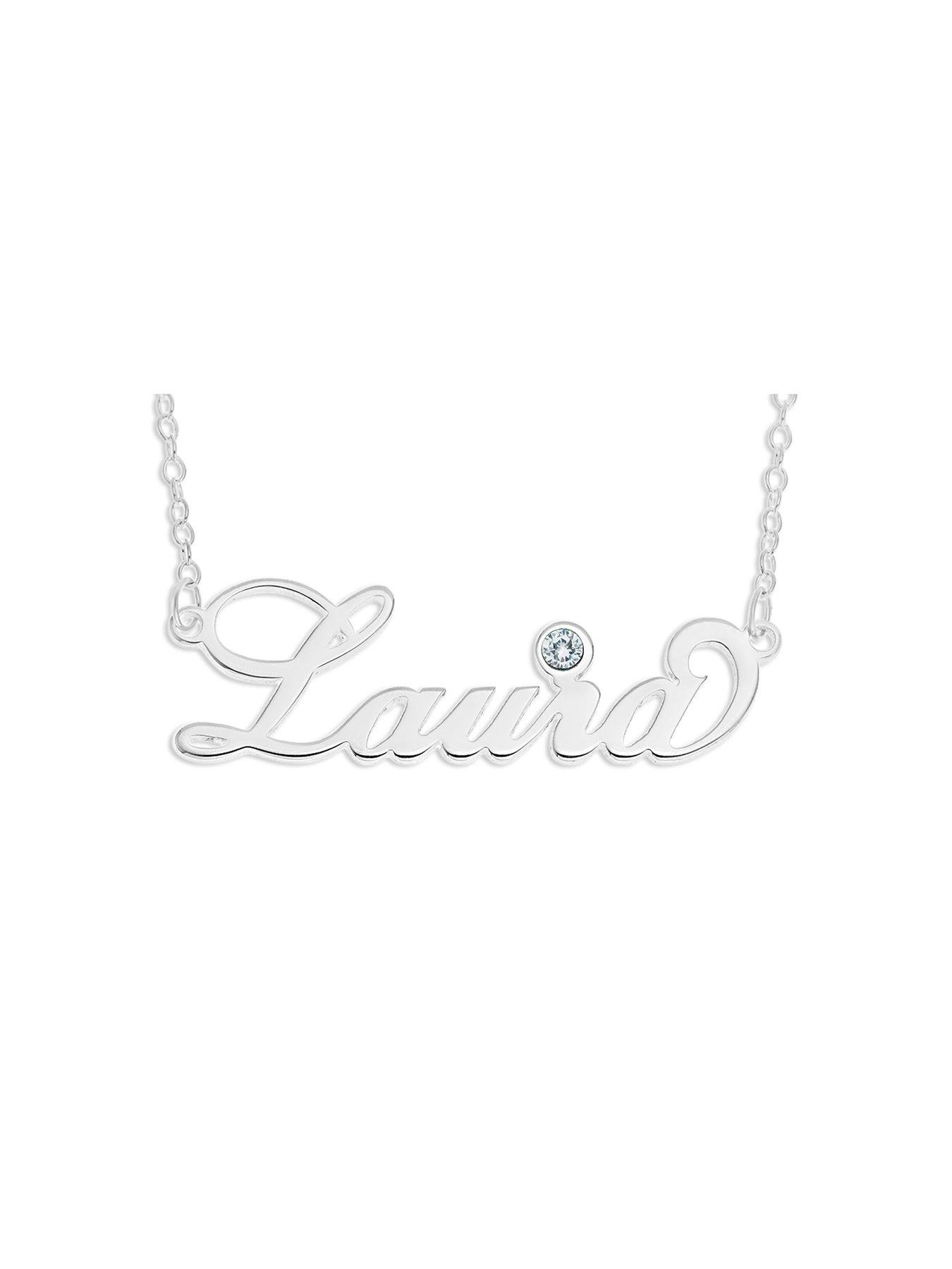 The Love Collection Sterling Silver Personalised Birthstone Necklace