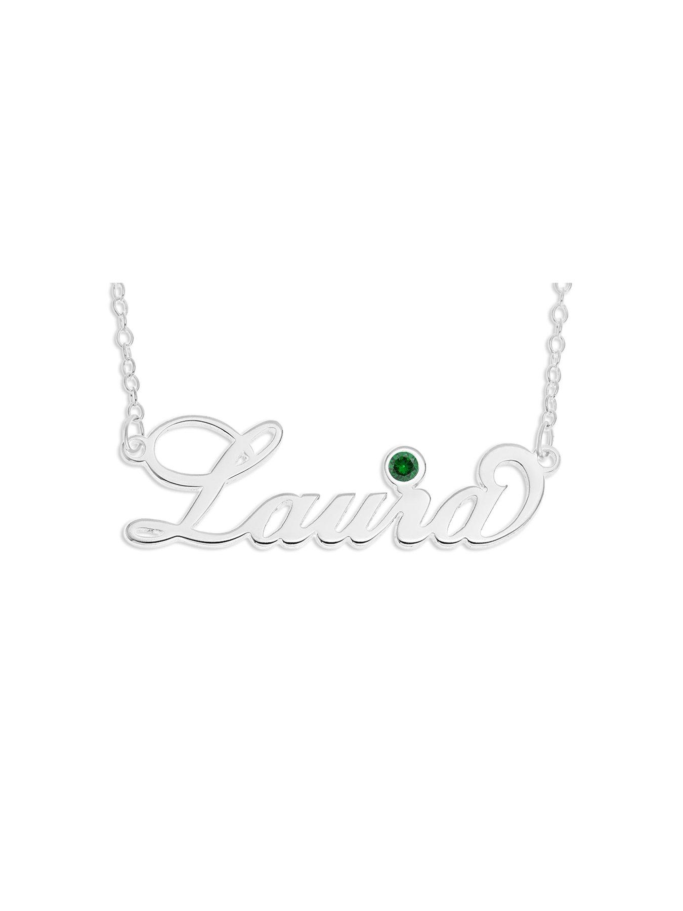 The Love Collection Sterling Silver Personalised Birthstone Necklace