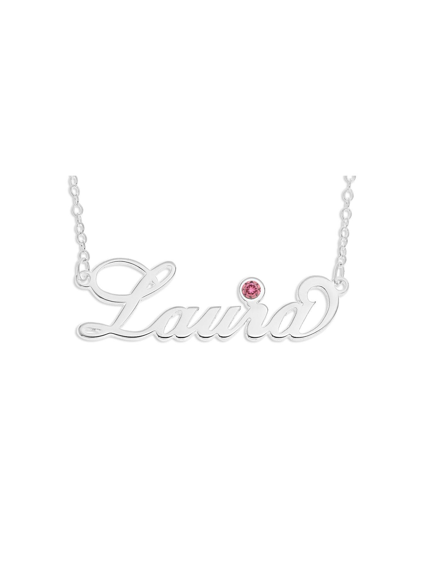 The Love Collection Sterling Silver Personalised Birthstone Necklace