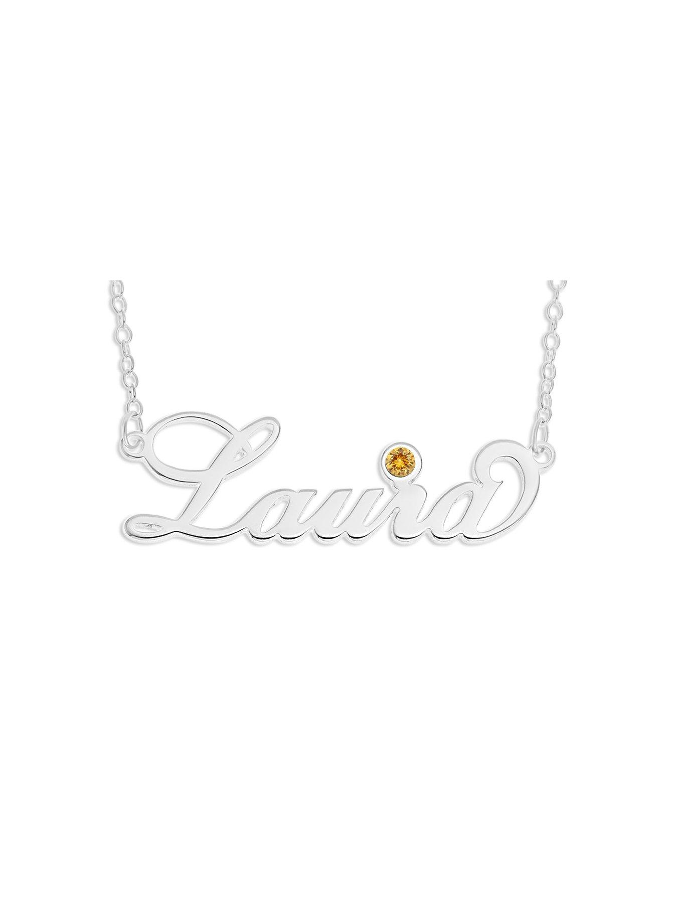 The Love Collection Sterling Silver Personalised Birthstone Necklace