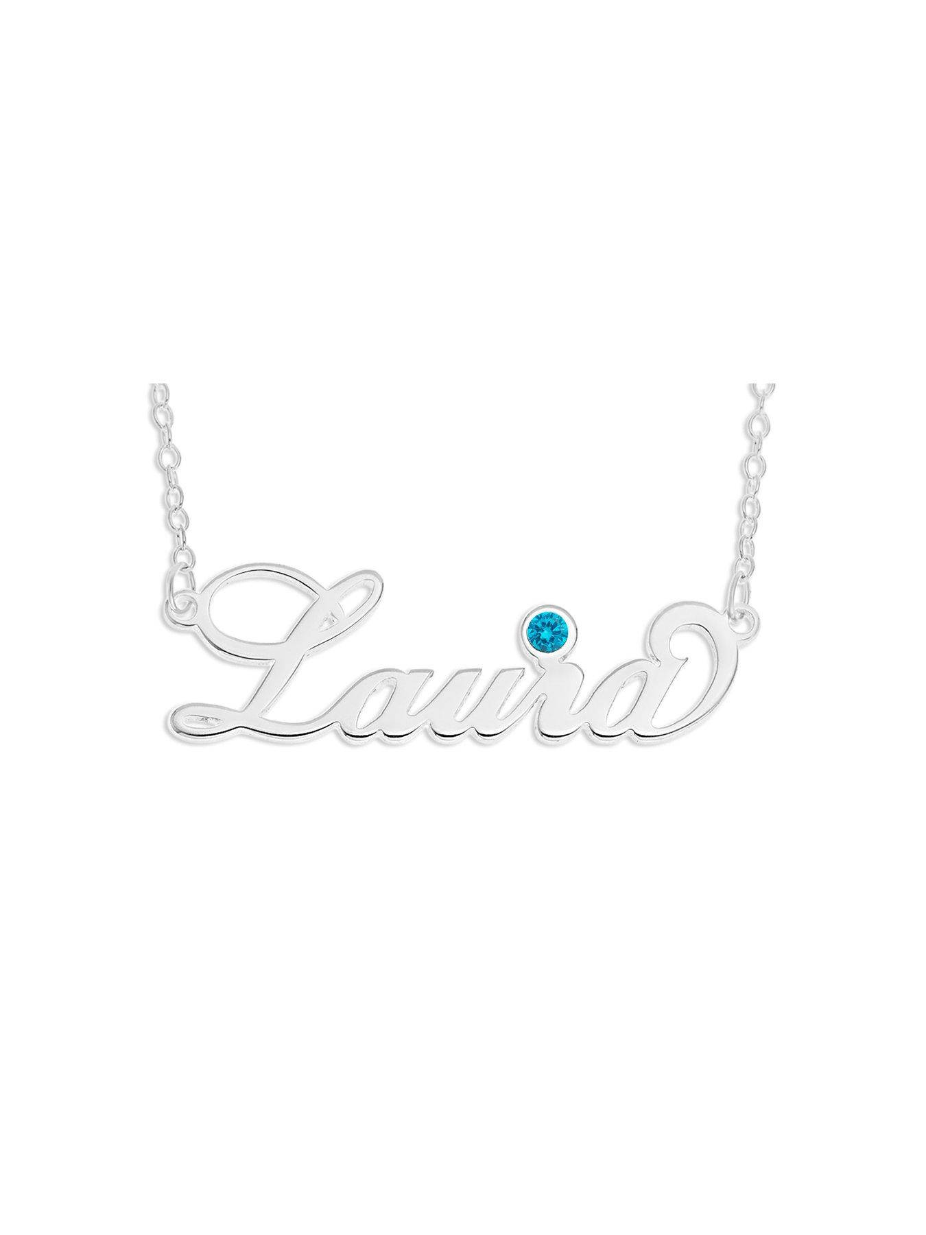 The Love Collection Sterling Silver Personalised Birthstone Necklace