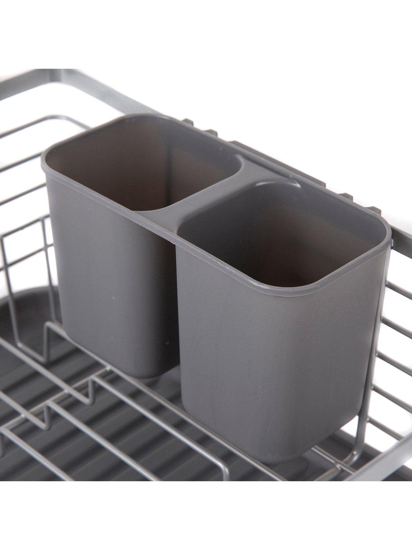 Image 4 of 6 of Tower Compact Dish Rack with Cutlery Holder &ndash; Grey