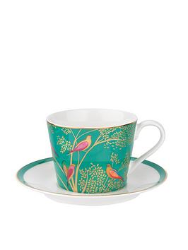 Product photograph of Sara Miller Chelsea Tea Cup Amp Saucer Set - Green from very.co.uk