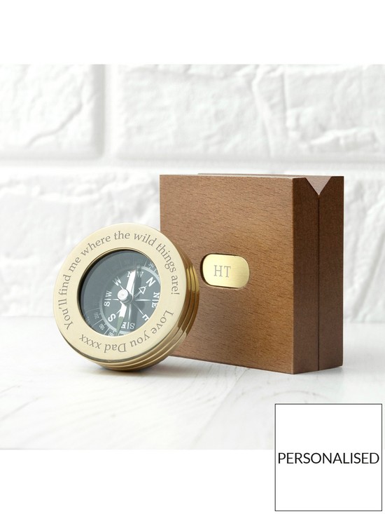 stillFront image of treat-republic-personalised-travellers-brass-compass-in-monogrammed-box