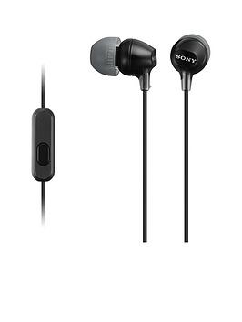 sony mdr-ex15ap earphones with smartphone mic and control - black
