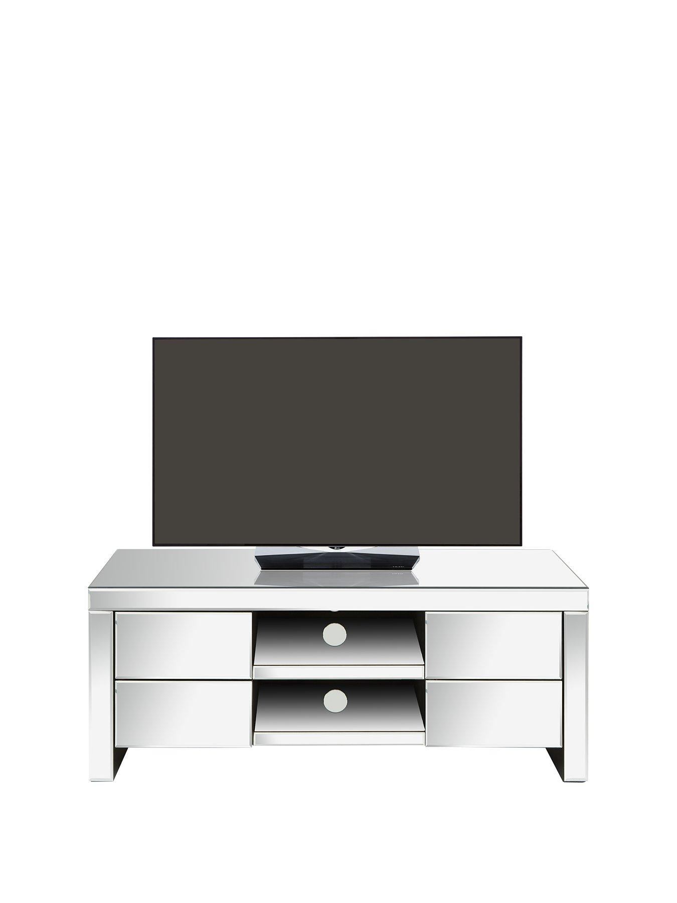 Monte Carlo Ready Assembled Mirrored Tv Unit Fits Up To 50 Inch