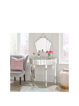 Product photograph of Michelle Keegan Home Vegas Half Moon Mirrored Occasional Console Table from very.co.uk