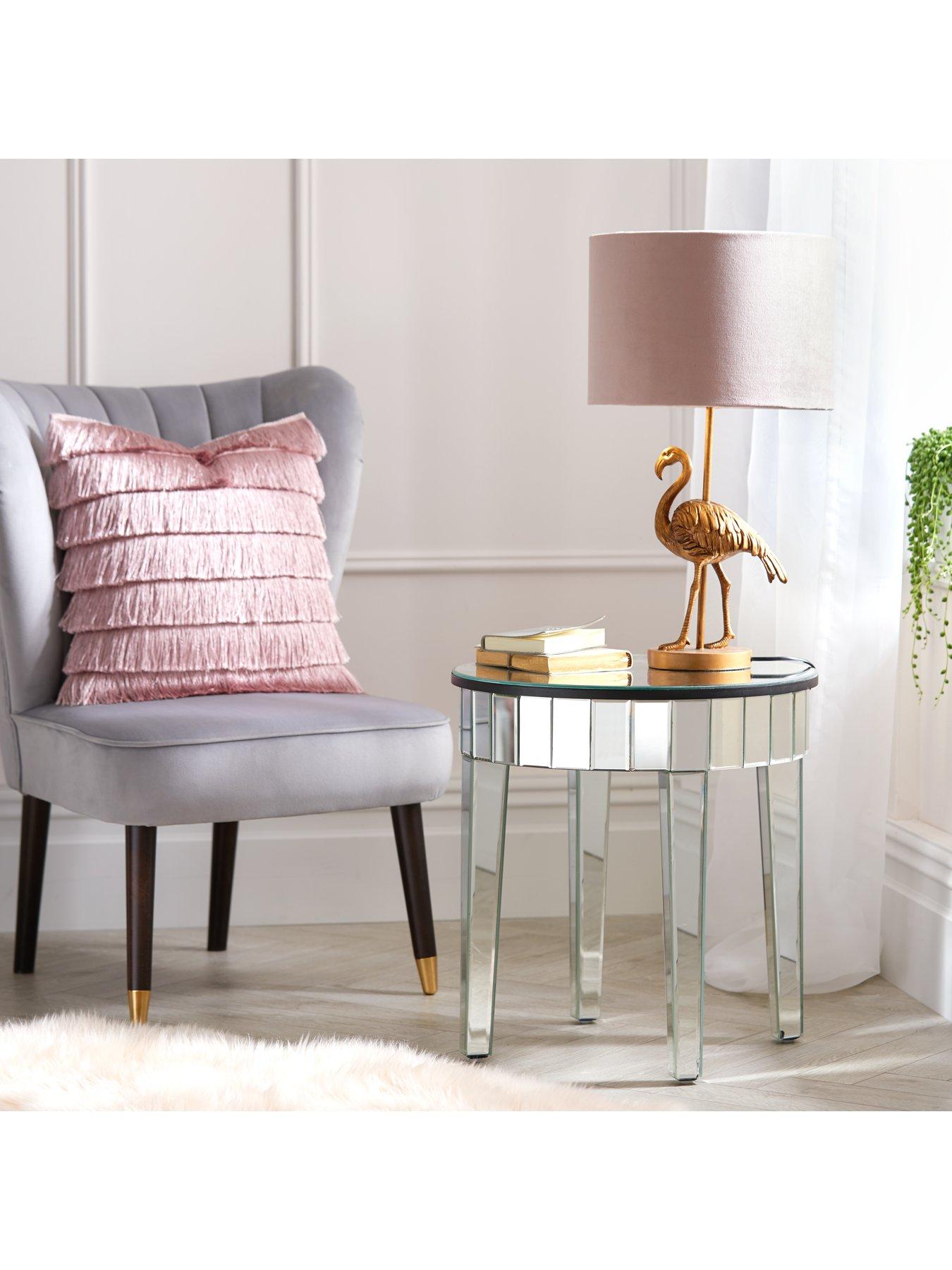 Product photograph of Michelle Keegan Home Vegas Mirrored Occasional Lamp Table from very.co.uk