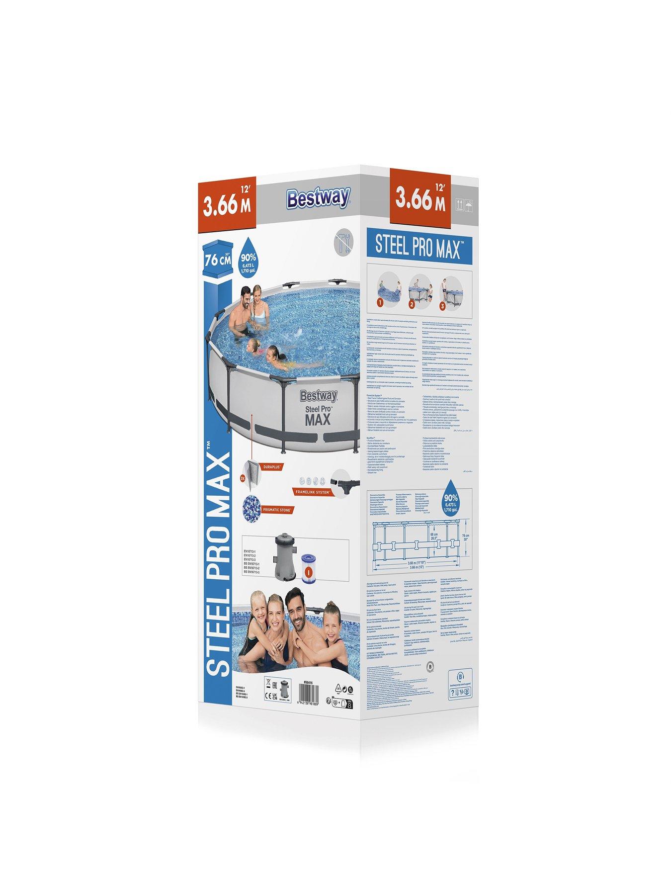 Bestway 12ft Steel Pro MAX Pool with Filter Pump | Very.co.uk