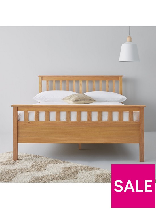 stillFront image of dawson-bed-frame-with-mattress-options-buy-and-save-oak-effect