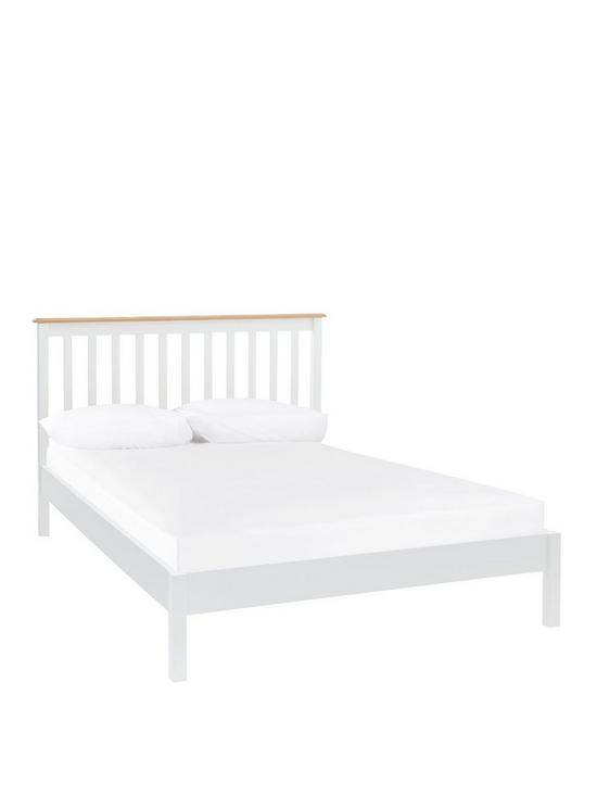 front image of dawson-low-foot-end-bed-frame-with-mattress-options-buy-and-save-whiteoak-effect