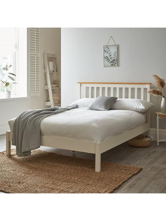 stillFront image of dawson-low-foot-end-bed-frame-with-mattress-options-buy-and-save-whiteoak-effect