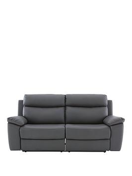 Product photograph of Edison 3 Seater Luxury Faux Leather Manual Recliner Sofa from very.co.uk