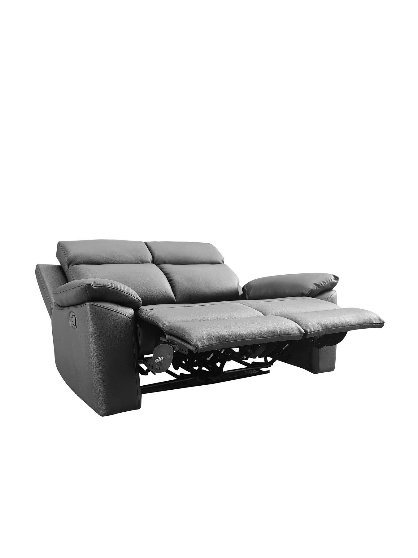 Image 4 of 6 of Edison 2&nbsp;Seater Luxury Faux Leather Manual Recliner Sofa