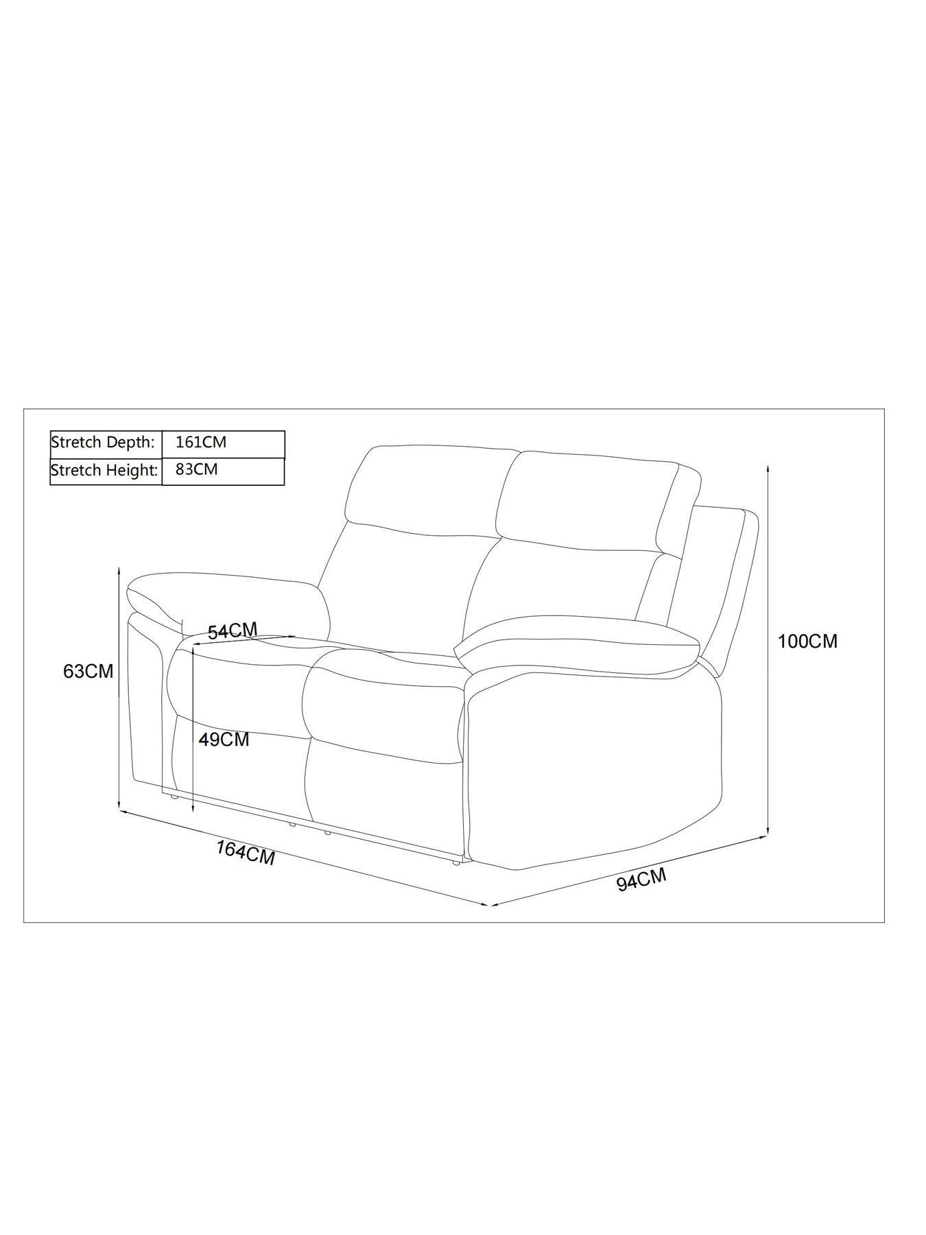Image 6 of 6 of Edison 2&nbsp;Seater Luxury Faux Leather Manual Recliner Sofa