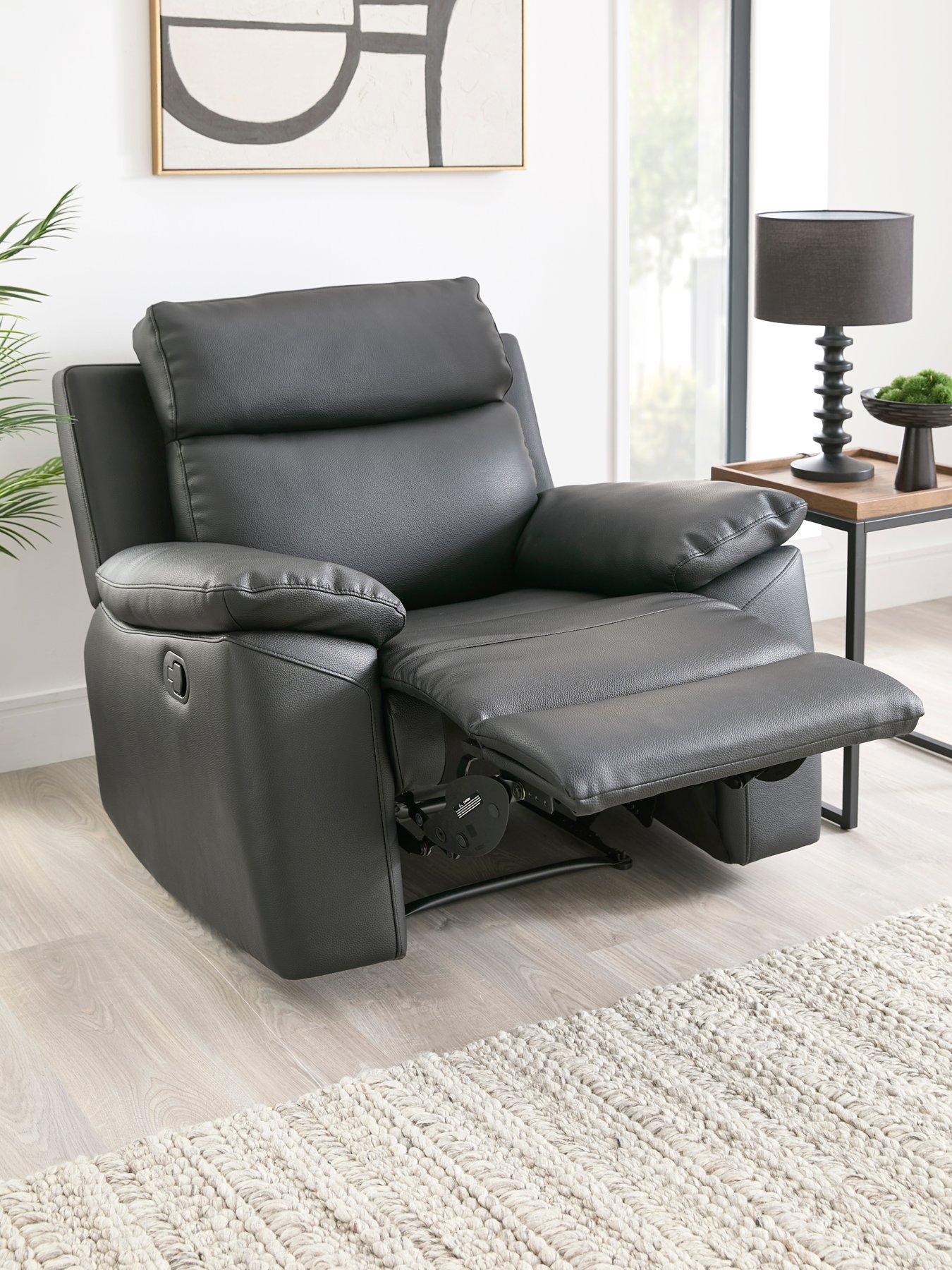 undefined Edison Luxury Faux Leather Manual Recliner Armchair