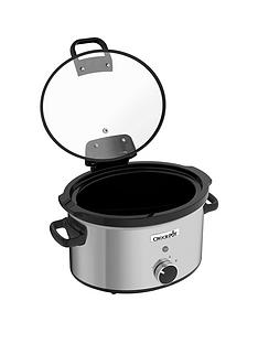 Crock-Pot CSC044 3.5 litre Hinged Lid Slow Cooker - Stainless Steel