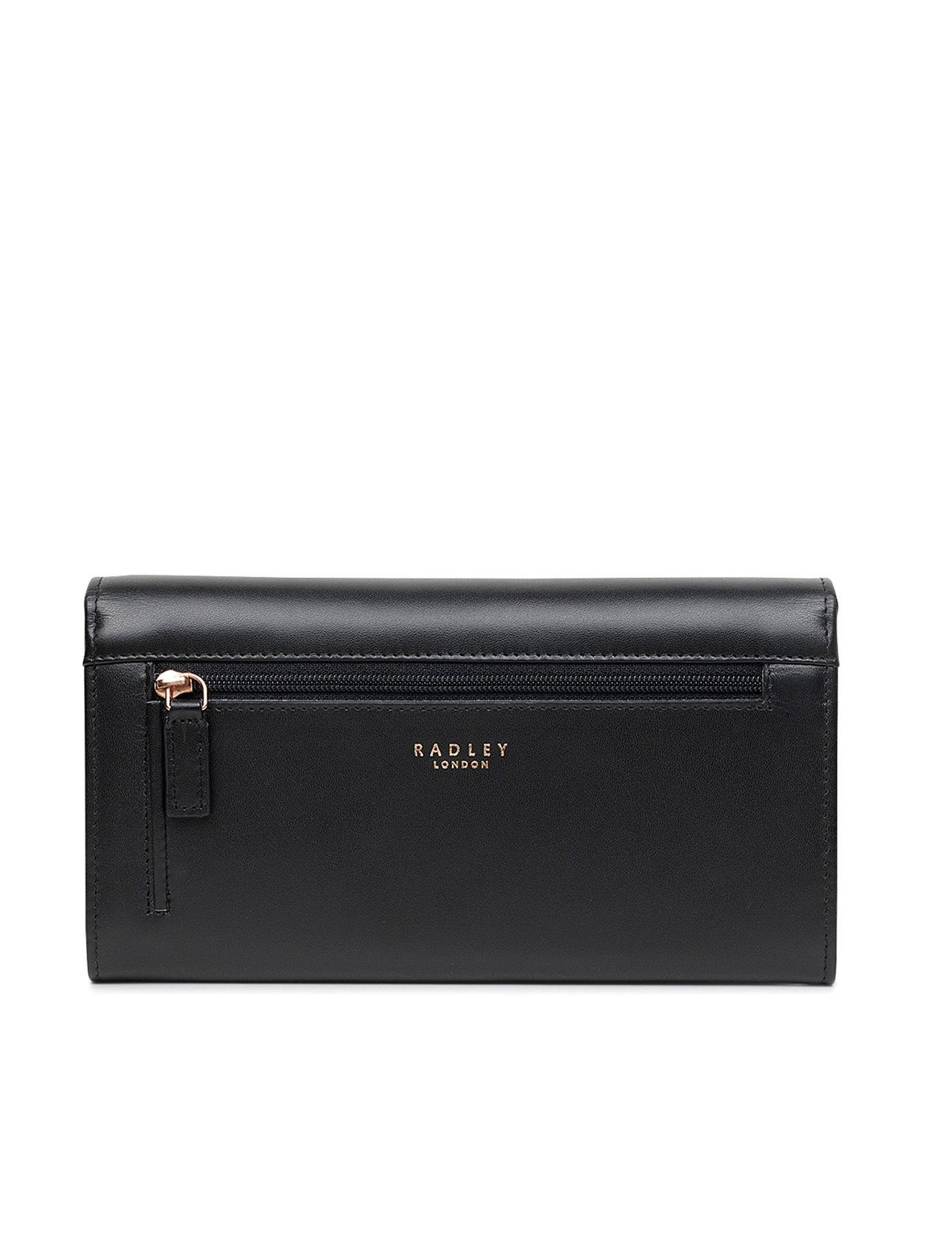 Radley Heritage Dog Outline Leather Large Flapover Matinee Purse Black Very