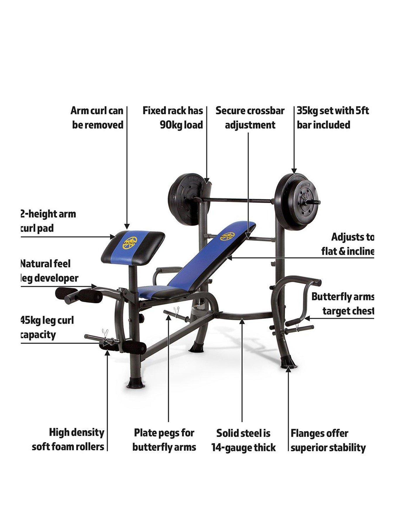 Gym bench best sale and weight set