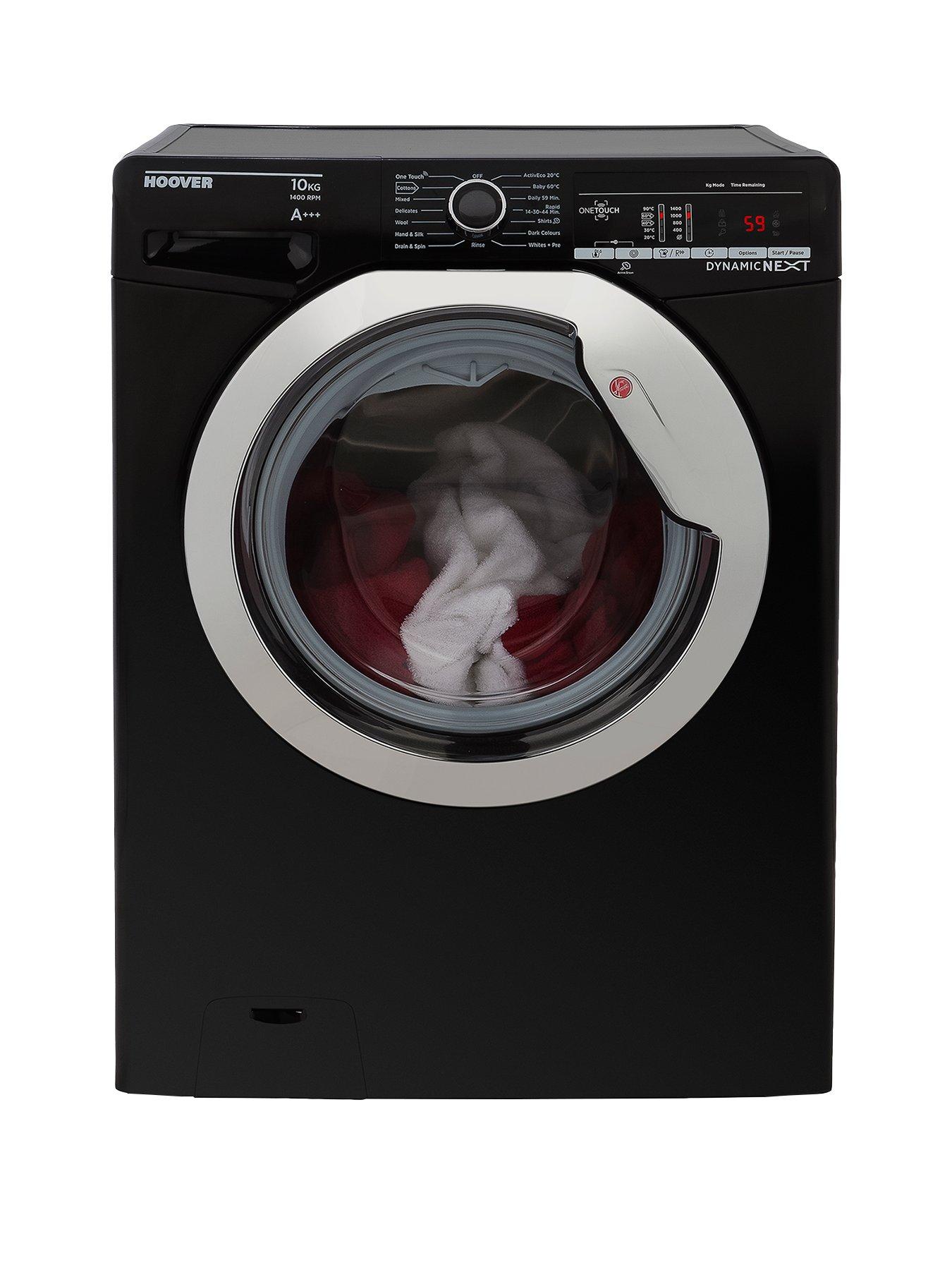 Hoover Dynamic Next Dxoa410C3B 10Kg Load, 1400 Spin Washing Machine With One Touch – Black/Chrome