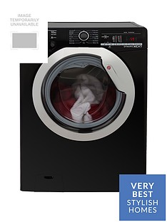 Hoover Dynamic Next DXOA410C3B 10kg Load, 1400 Spin Washing Machine with One Touch - Black/Chrome