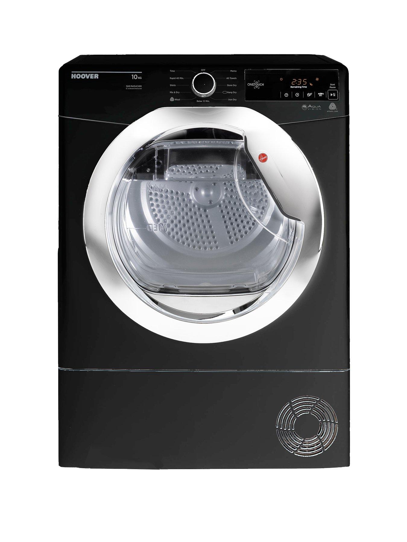 Hoover Dynamic Next Dxc10Tceb 10Kg Aquavision Condenser Tumble Dryer With One Touch – Black/Chrome