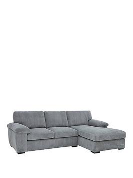 Product photograph of Very Home Amalfi 3 Seater Right Hand Standard Back Fabric Corner Chaise Sofa from very.co.uk